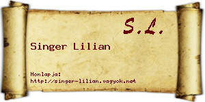 Singer Lilian névjegykártya